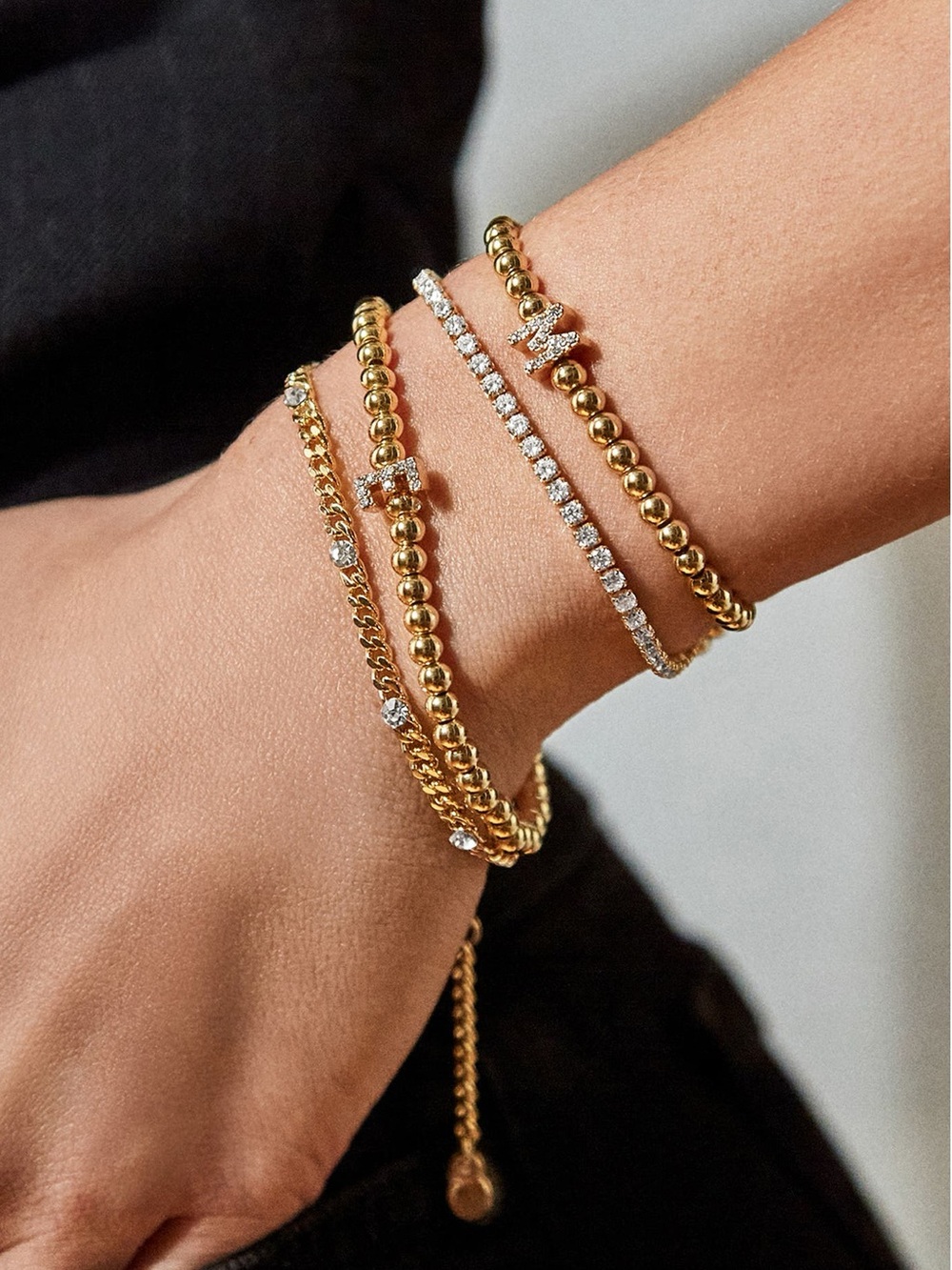 BAUBLEBAR Pisa Pave Initial Bracelet “M”